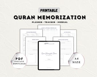 Qur’an Memorization Planner Printable | Hifdh Tracker PDF | Quran Revision & Hifz Journal