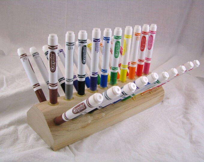 Wooden Marker Holder for 30 Markers Etsy