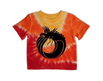 Baby Dragon - Tye Dye Red-Yellow-Orange T-shirt - 3T (toddler)