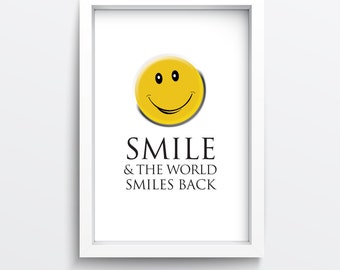 Happyface Emoji SMILE Print  - 50% off SALE - Size: 5 x 7 to 8.5 x 11 inches