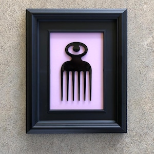 Beauty Symbol Comb - Adinkra Duafe  - Laser cut, Framed Size: 8 x 10 framed