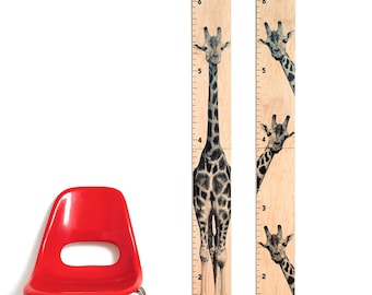 Giraffe Growth Chart | Giraffe Decor | Safari Room | Wood Growth Chart | Baby Shower Gift | Safari Animals Decor | Safari Baby Height chart