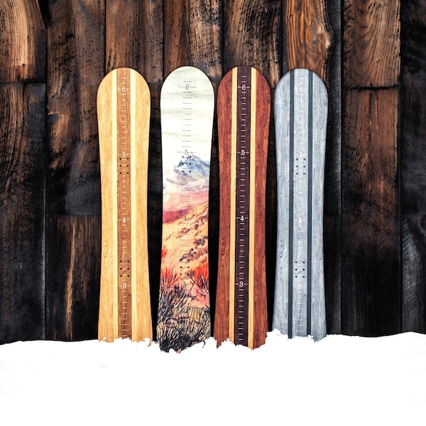 Snowboard Growth Chart for Kids / Wooden Height Chart for Children / Child Wood Growth Chart / Baby Shower Gift for Boy or Girl