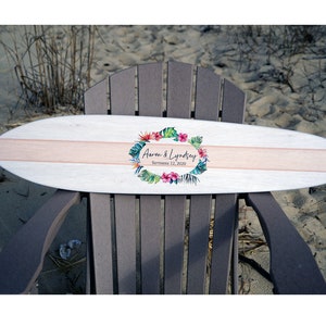 Surfboard Wedding Guest Book / Wedding Guest Book Alternative / Custom Surfboard Wall Décor / Personalized Wooden Surfboard Sign