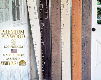 Farmhouse Boho Wooden Growth Chart + Height Chart Ruler + Family Growth Chart + Height Ruler + Wall Growth Chart + Custom Growth Chart