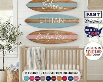 Name Sign -Beach Theme Decor Family, Beach Nursery Wall Decor, Kids Coastal Decor Beachy Nursery Girl Beach Theme Boy surf Ocean baby shower