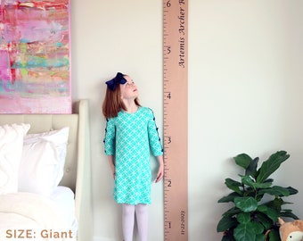 Wooden Ruler Growth Chart Farmhouse Boho + Wooden Growth Chart + Nursery Wall Art + 1st Birthday Gift + New Parent Gift + Kids Height Chart