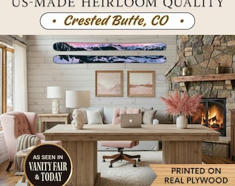 Crested Butte Colorado Ski Decor | Ski Wood Decor – Skiing Wall Decor Gift,Custom Ski Lodge Decor,Family Name Wood Plaque,Colorado Gift Home