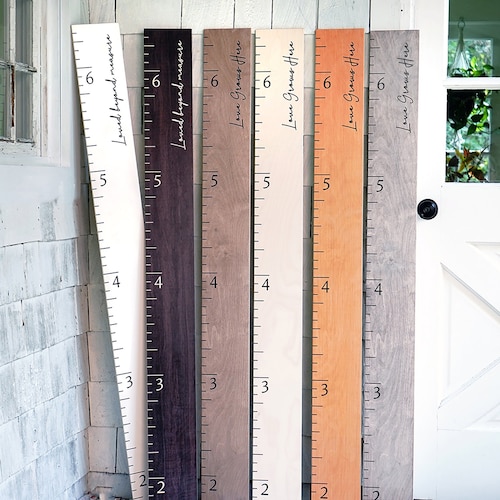 Walnut Modern Farmhouse Wooden Ruler Grown Chart Height - Etsy