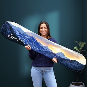 Aspen Print on Snowboard Art | Housewarming Gift | Snowboard Wall Décor | Colorado Skiing | Colorado Ski Resorts | Ski Condo Décor