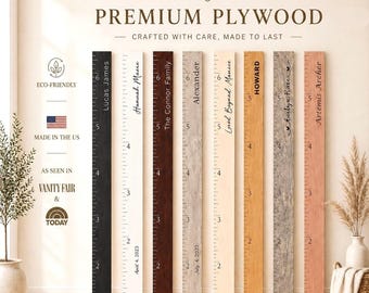 Custom Name Wood Height Chart - Wooden Height Ruler Kids Measuring Board Stick, Family Growth Chart, Farmhouse Nursery Decor Kids Wall Art