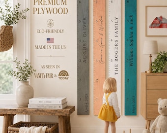 Personalized Growth Chart for Kids-Wood Growth Chart-measuring board for child growth Family Ruler Growth Chart,Wooden Height Chart for kids