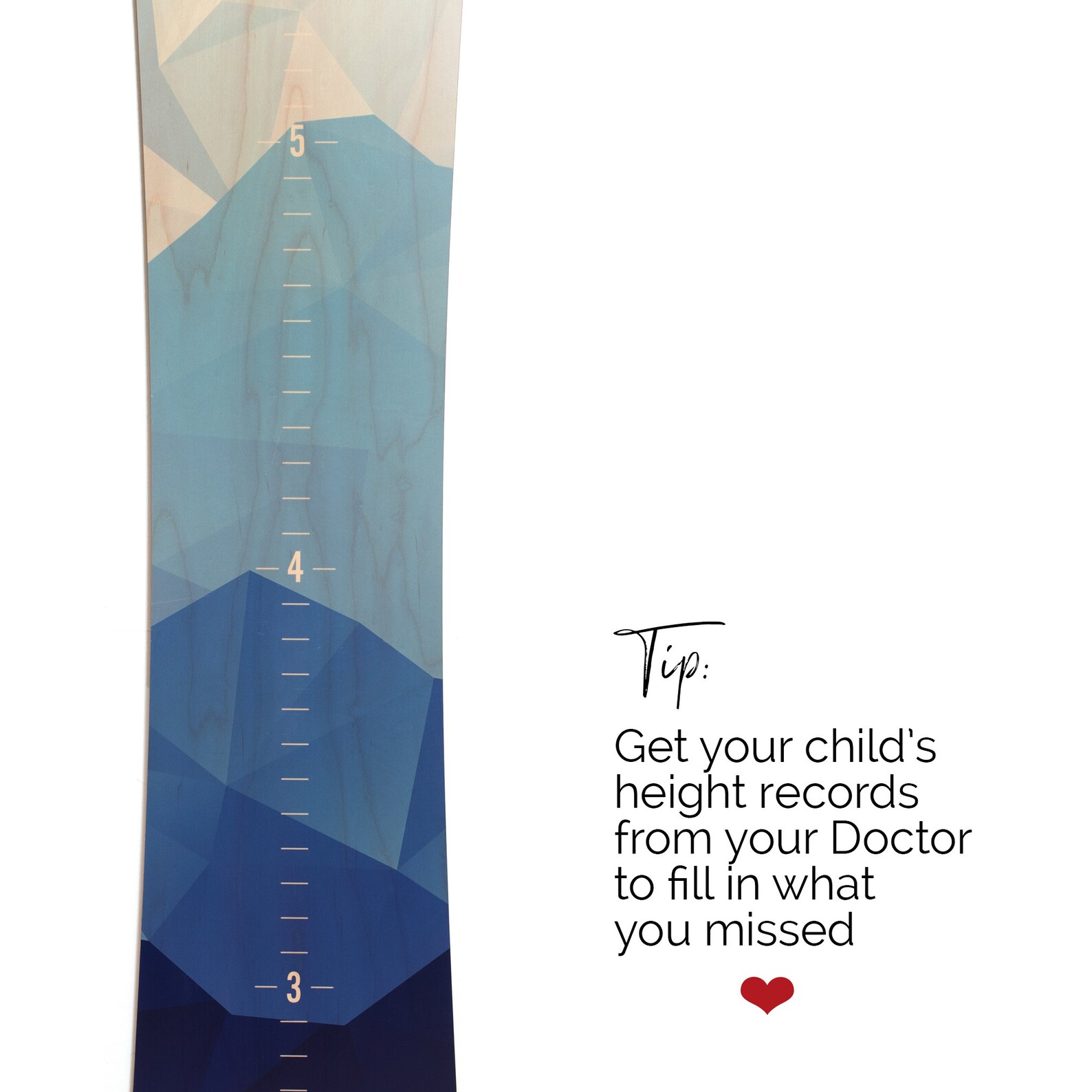 Blue Mountain Snowboard Growth Chart / Wooden Height Chart / Etsy