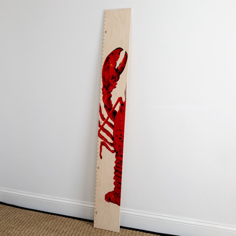 Lobster Wooden Growth Chart / Kids Wood Height Chart / Baby Etsy
