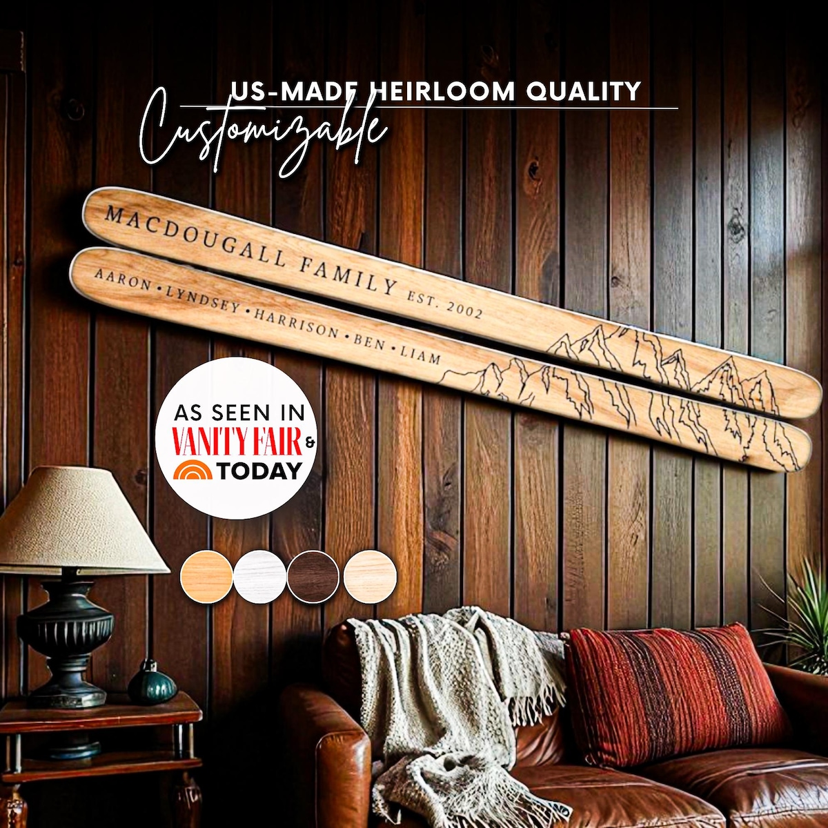 Personalized Family Established Sign Ski Decor |skier Gift |rustic Cabin Decor |mountain House Decor Skiing Wall Art,ski Wall Art Cabin Sign - Etsy