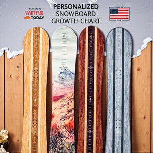 CUSTOMIZABLE Snowboard Growth Chart|Ski Growth Chart|Mountain Nursery Decor|Baby Wooden Height Chart for Kids Adventure Baby Shower Gift Boy