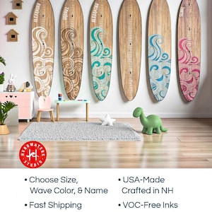 Surfboard Growth Chart Wooden Height Chart Beach Home Decor Grandparent Grandma Gift Grandchildren Sign Ocean Wall Art Beach House Kid Ruler