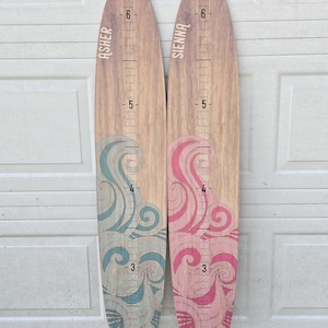 Surfboard Growth Chart Wooden Height Board Ocean Decor Kids Room Decor Coastal Nursery Decor Surf Board Wall Art Beach Themed Boy Girl Ruler image 11