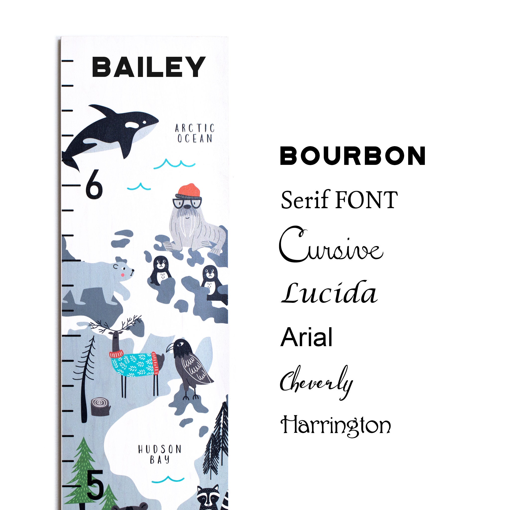 Animal Map Growth Chart for Kids / Animal Height Chart / Etsy