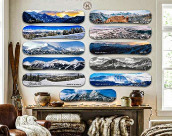 Colorado Skiing Wood Snowboard Wall Decor | Ski Art Mountain Snowboard Decor, Snowboard Art, Snowboarding Gift, Ski Gift for Him Lodge Decor