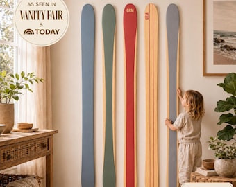 Vintage Wooden Skis | Ski Decor | Ski Art | National Park Nursery Decor Boy | Rustic Cabin Decor | Ski Lodge Decor | Mountain House Decor