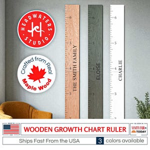Farmhouse Boho Wooden Growth Chart-Wood Height Chart Wooden,Custom Family Ruler Growth Chart for kids,Wall Hanging Height Board Personalized