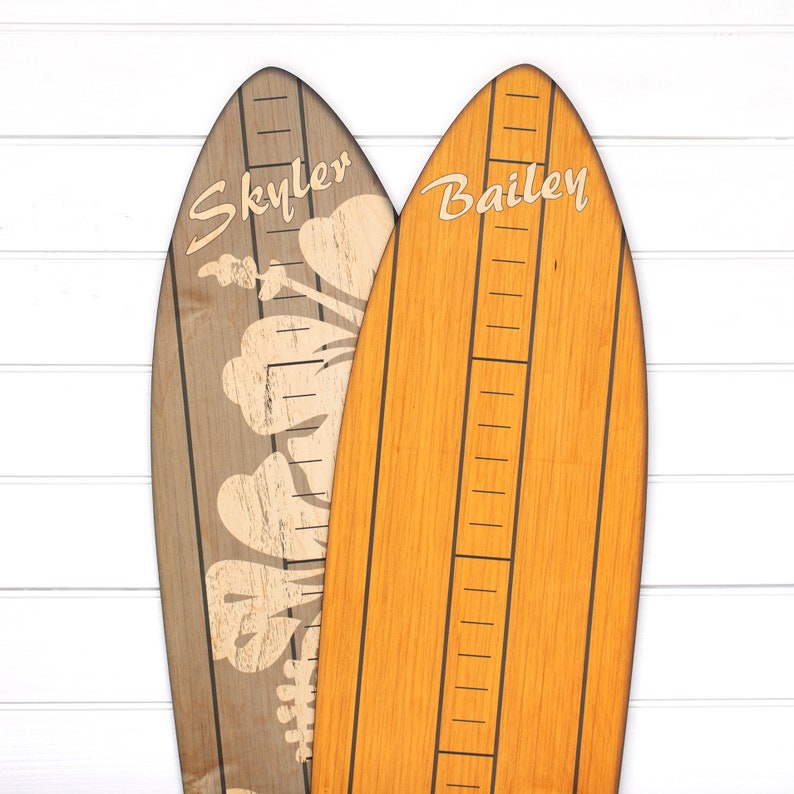 Vintage Surfboard Wooden Growth Charts for Kids, Boys and Girls Wooden Surfboard Signs Surfboard Wall Decor Plaque image 3