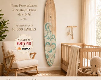 Wall Surfboard GROWTH CHART-Ocean Nursery Nautical Nursery Decor,Beach Baby,personalized growth chart Height Chart,Kids Coastal Decor Art