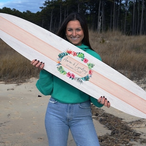 Surfboard Wedding Guest Book / Wedding Guest Book Alternative / Custom Surfboard Wall Décor / Personalized Wooden Surfboard Sign