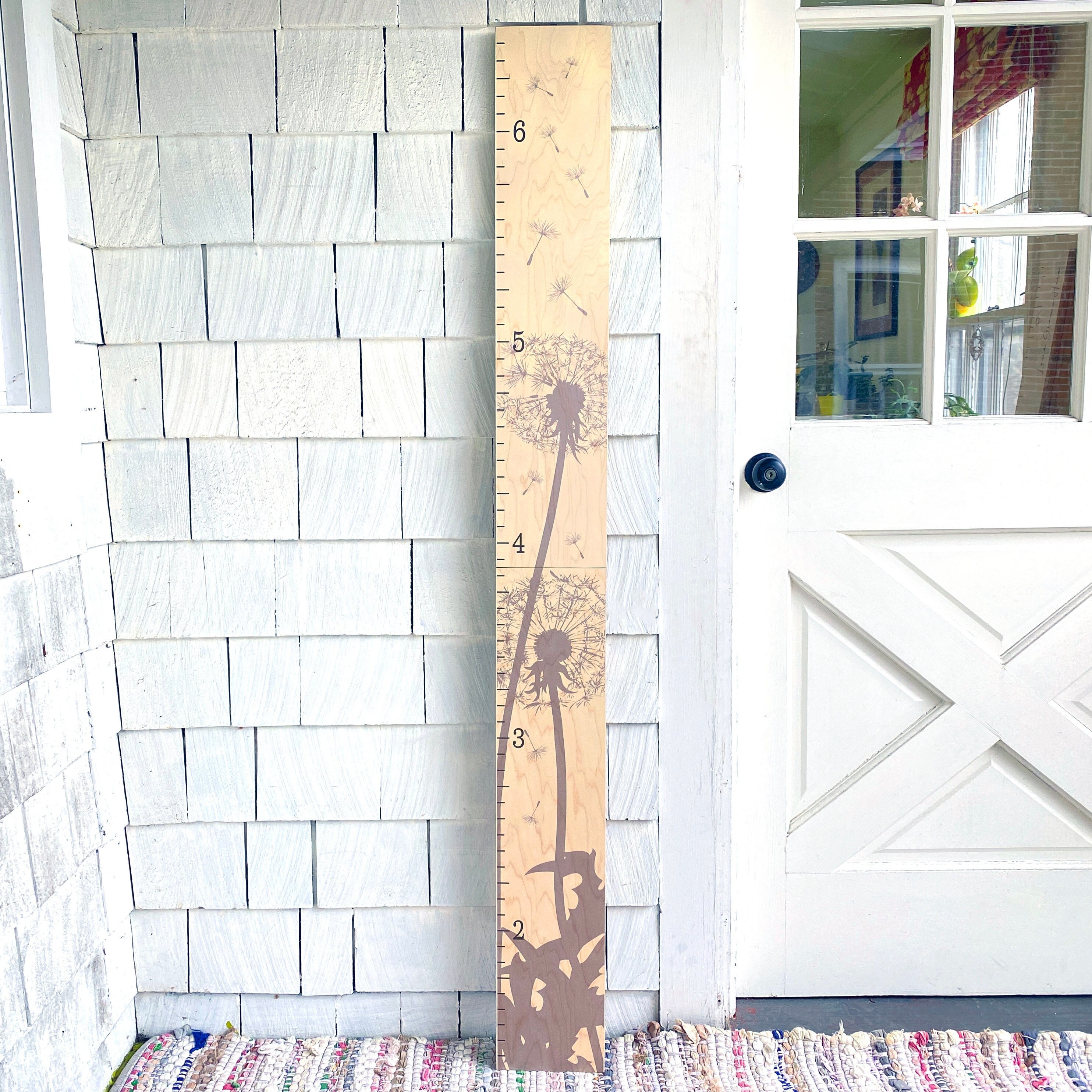 Dandelion Growth Chart | Kids Height Chart | Decorative | Neutral | Wood | Outdoorsy | Nursery Ideas
