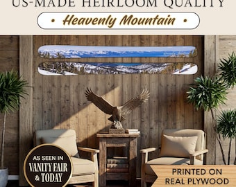Heavenly Mountain Resort Skiing Wall Hanging Decor – Personalized Fireplace Wall Art, Personalised Ski Sign, Custom Wood Ski Lodge Decor