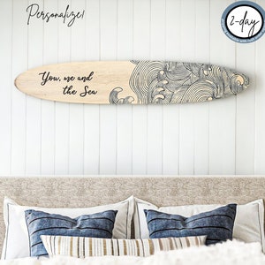 Wave Surfboard Wall Art Surfboard Wall Decor Coastal home decor Nautical Surf Decor Surfer gift beach house decor beach home ocean nursery