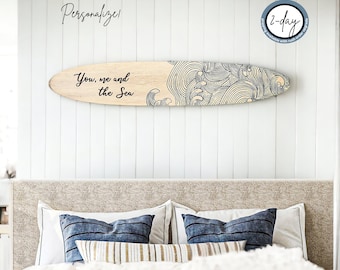 Wave Surfboard Wall Art Surfboard Wall Decor Coastal home decor Nautical Surf Decor Surfer gift beach house decor beach home ocean nursery