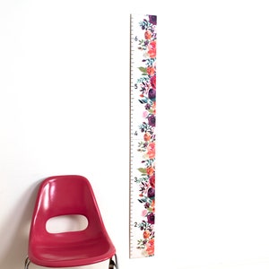 Flowers Growth Chart for Girls / Wood Growth Chart / Roses / Wooden Height Chart for Girls / Floral Nursery Decor / Baby Gift