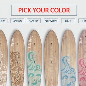 Surfboard Growth Chart Wooden Height Board Ocean Decor Kids Room Decor Coastal Nursery Decor Surf Board Wall Art Beach Themed Boy Girl Ruler image 5
