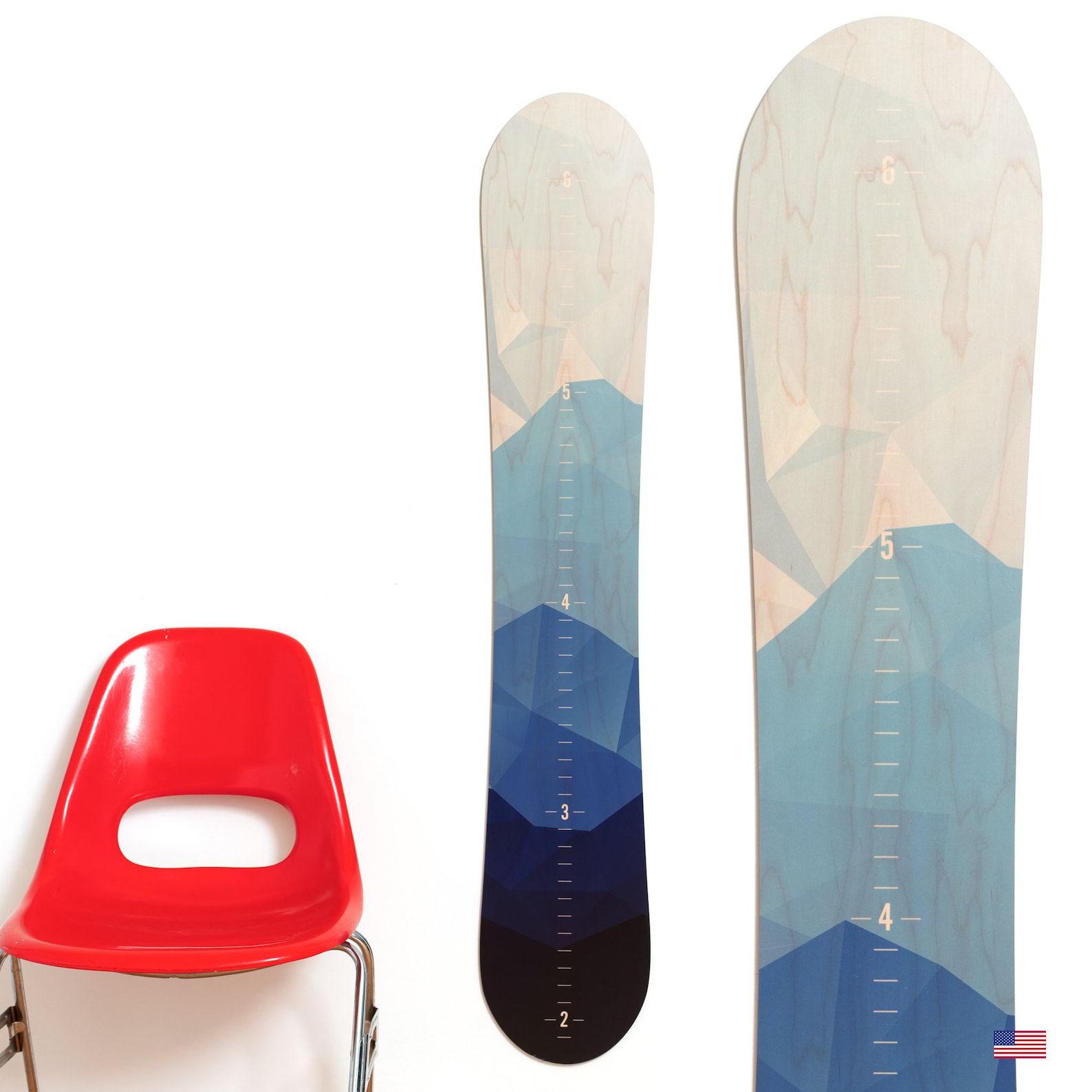 Blue Mountain Snowboard Growth Chart / Wooden Height Chart / Etsy