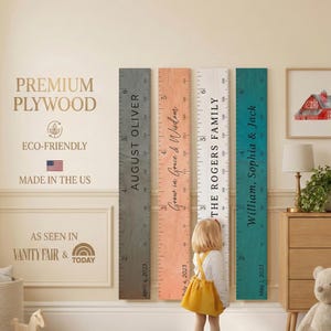 Personalized Growth Chart for Kids-Wood Growth Chart-measuring board for child growth Family Ruler Growth Chart,Wooden Height Chart for kids