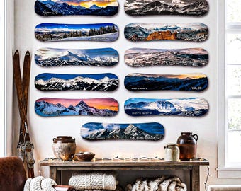 Colorado Skiing Wood Snowboard Wall Decor | Ski Art Mountain Snowboard Decor, Snowboard Art, Snowboarding Gift, Ski Gift for Him Lodge Decor
