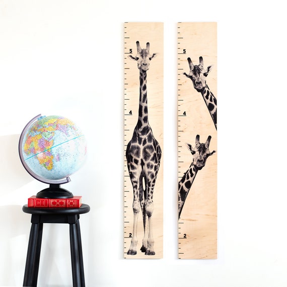 Giraffe Growth Chart | Giraffe Decor | Safari Room | Wood Growth Chart | Baby Shower Gift | Safari Animals Decor | Safari Baby