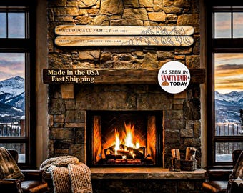 Personalized Family Est Sign Ski Decor|Lodge Gift |Rustic Cabin Decor|Mountain Home Decor Family Skiing Wall,Ski Wall Art Log Cabin Sign