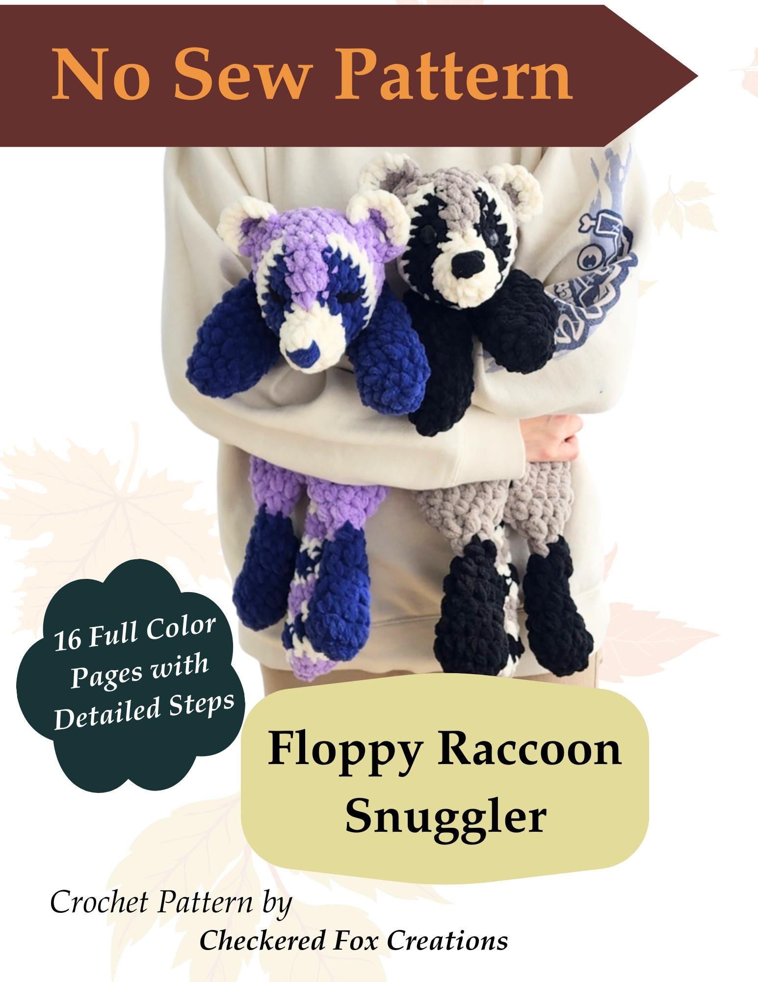 38 Racoon Crochet Patterns for Woodland Amigurumi, Hats, Appliques, and Cozy Handmade... 15 Floppy Buddies Raccoon Crochet