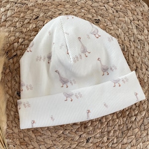 Baby Set "Family Goose" | Ribbed Jersey Hat | Scarf | Baby Shower Gift | Baby Hat | Beanie | Hipster Beanie | Goose Pattern | Children nur Mütze