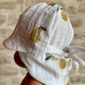 Muslin sun hat "Pear" | Baby sun hat | Children's sun hat | Sun hat with neck protection | UV protection for baby | Sun hat | Summer baby