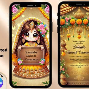 Convite Mehndi | Convite de casamento colorido Dholki Mayoun Haldi Sangeet | Modelo de convite para noite de hena para cartão de casamento indiano-paquistanês