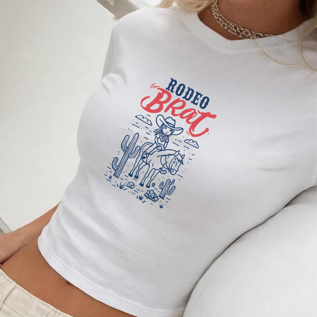 Rodeo Brat Shirt, Rodeo Shirt, Retro Brat Baby Tee, Western Graphic Tee ...
