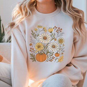 Fall Floral Boho Shirt | Cozy Autumn sweatshirt | Pumpkin Patch Lovers Crewneck