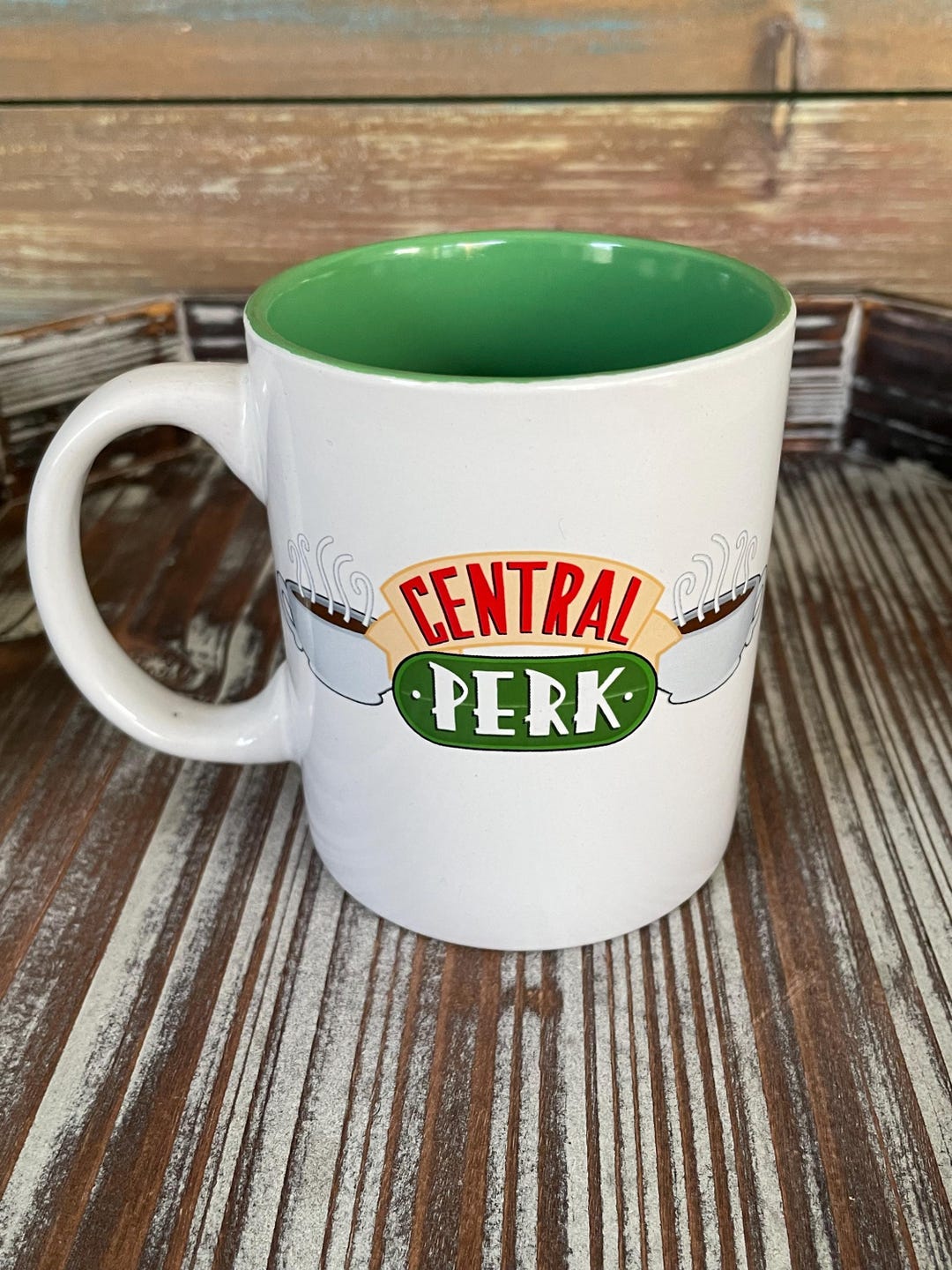 Green & White Central Perk Friends TV Show Coffee Mug 12 Oz - Etsy