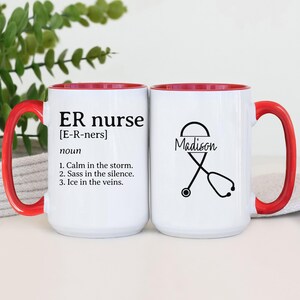 Personalized Funny Nurse Coffee Mug, Custom Graduation Gift for Nurses, RN Medical Coffee Cup, Healthcare Appreciation, Stethoscope Design