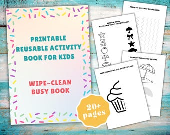 Printable Activity Book for Toddlers | Wipe-Clean Learning Games (PDF)