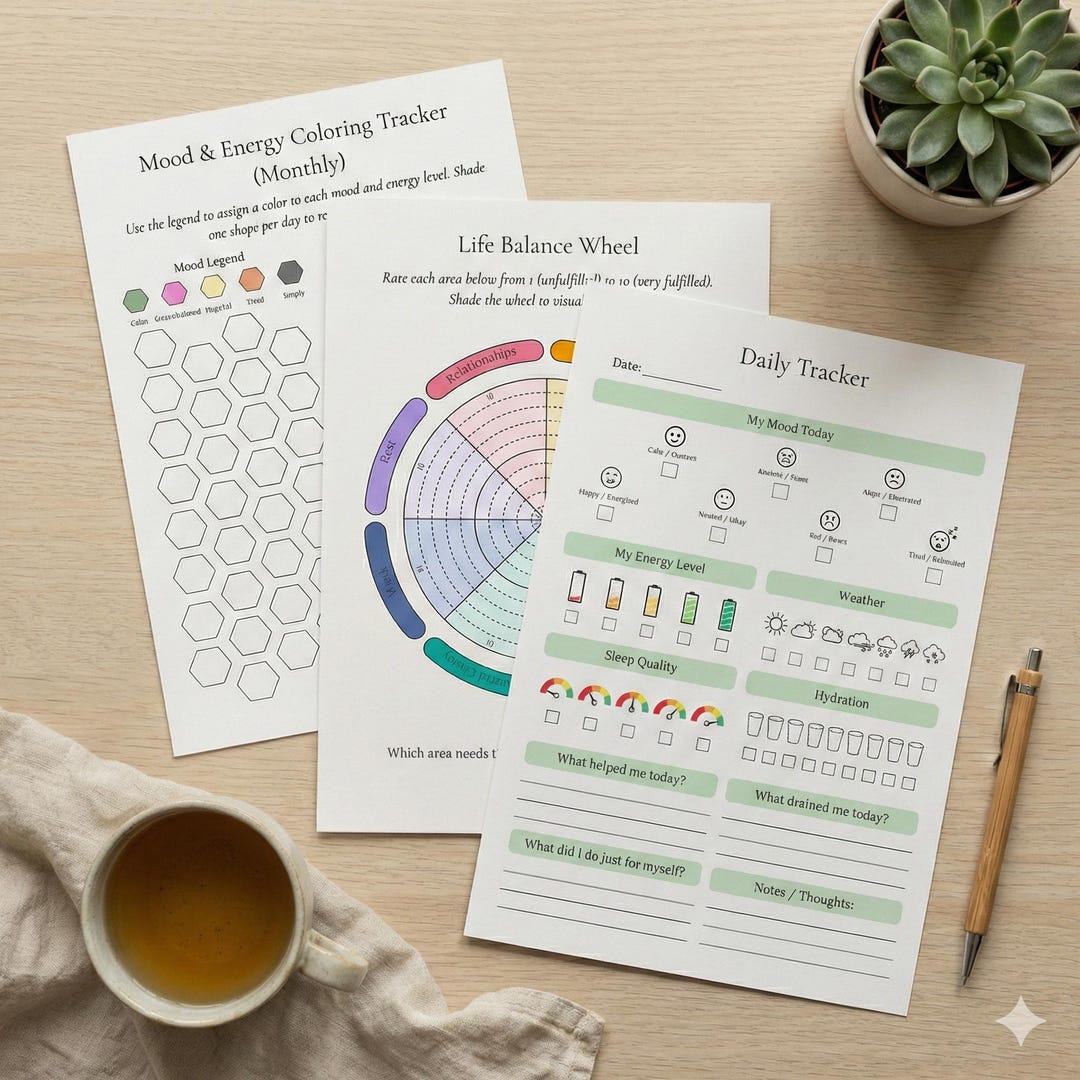 Burnout Recovery Journal | Mental Health Tracker, Self-care (PDF ...